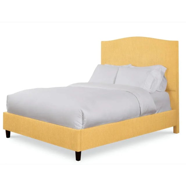 Modern Hazel California King Bedframe, Mustard Linen For Sale - Image 3 of 4