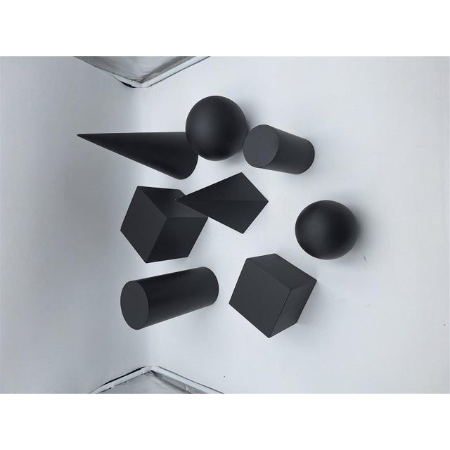 Black Wooden Geometric-Shape Ornaments in Black Lacquer from Molteni, 1990s, Set of 8 For Sale - Image 8 of 17
