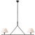 Cesta Large Linear Chandelier in Aged Iron with Linen Shades Designer: Ian K. Fowler Fixture Height: 21.5" Min. Custom...
