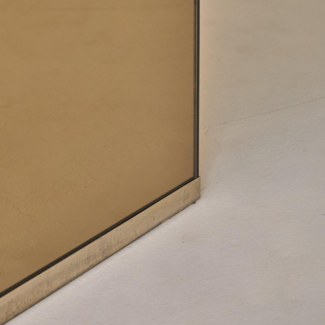 Italian Bronze Mirrored Dining Table Attributed to Gavina, 1975 For Sale - Image 9 of 12
