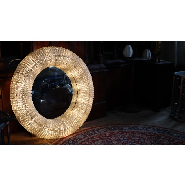 Illuminated Saturn Mirror in Crystal Glass by Timothy Oulton, 2010s For Sale - Image 9 of 15