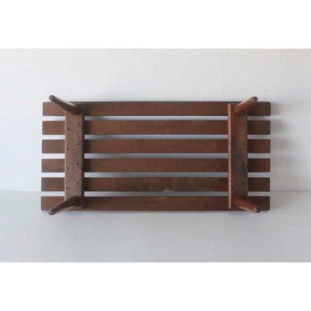 George Nelson Style Vintage Mid-Century Slat Bench Coffee Table For Sale - Image 9 of 15