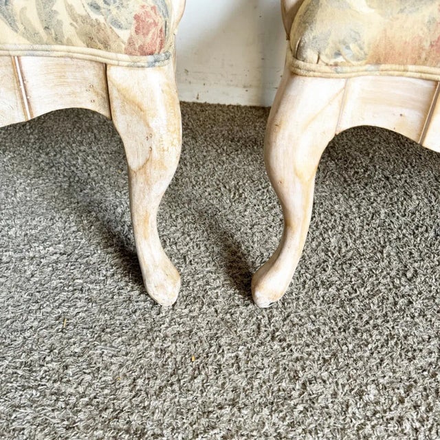 Beige French Provincial White Washed Floral Print Lounge Chairs by Century Furniture For Sale - Image 8 of 8