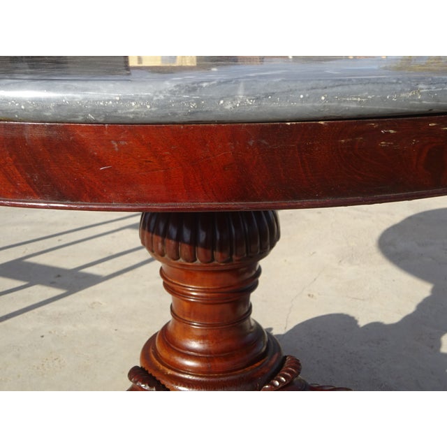 Restoration Period Pedestal Table with Rotating Marble Top For Sale - Image 16 of 18