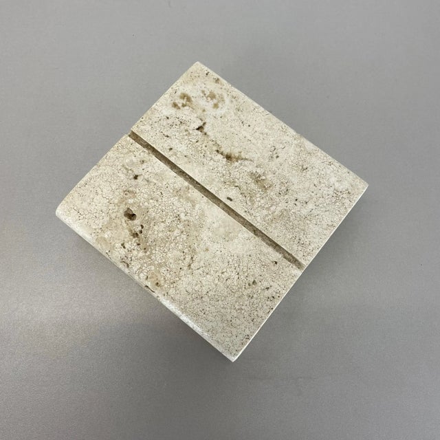 Beige Modernist Italian Travertine Marble Box Vide Poche from Fratelli Mannelli, 1970s For Sale - Image 8 of 18