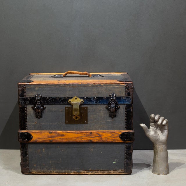 19th C. James Dooley Small Antique Travel Chest/Side Table c.1887 For Sale - Image 10 of 11