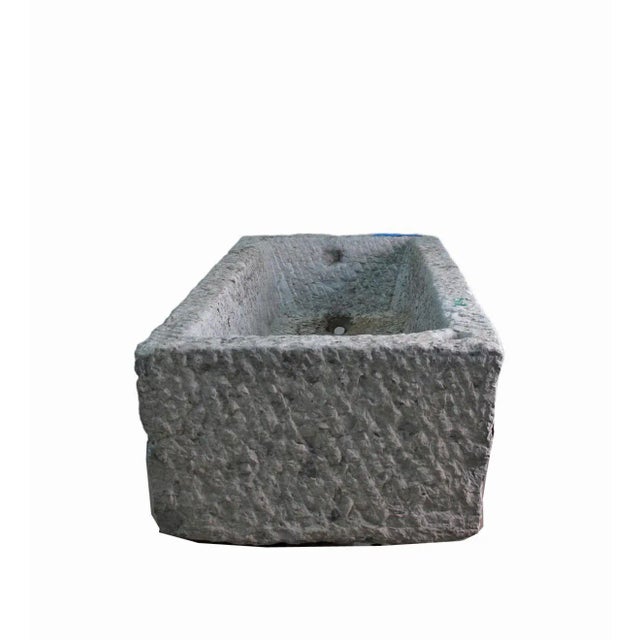 This large 59" inch long stone trough is hand carved out one piece of stone and hand chiseled by the locals. This hand...