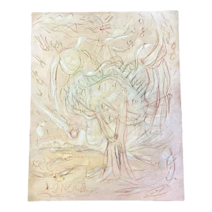 Contemporary Original Abstract Encaustic Painting/Drawing