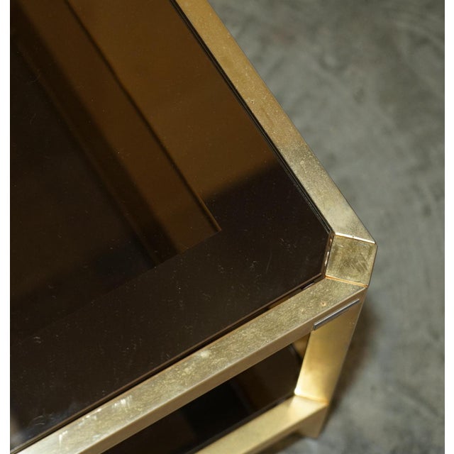 Metal Mid-Century Modern Brass and Glass Side Tables, 1960, Set of 2 For Sale - Image 7 of 18