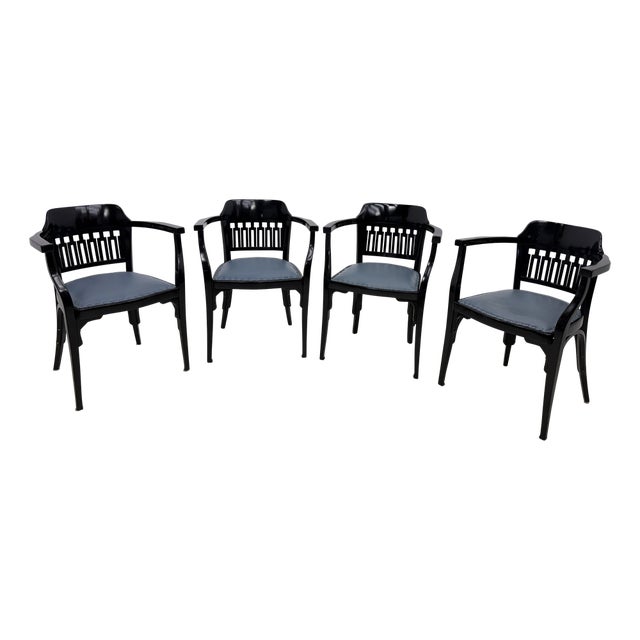 Antique Vienna Secession No. 714 Armchairs by Gustav Siegel for Jacob & Josef Kohn, 1890s, Set of 4 For Sale