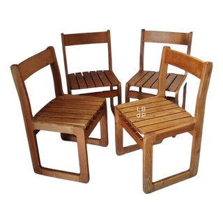 DLG Sled Chairs by Charlotte Perriand and André Sornay, 1960s, Set of 4 For Sale
