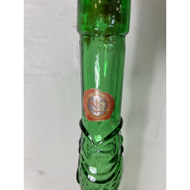 Glass Mid Century Chianti Bottle Fish Motif For Sale - Image 7 of 9