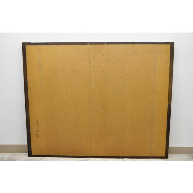 20thC Lane Mid Century Modern Brutalist Cubist Block Rectangular Wood Frame 52" Mirror For Sale - Image 10 of 12