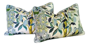 Schumacher Citrus Garden Pool Lumbar Pillows - Set of 2
