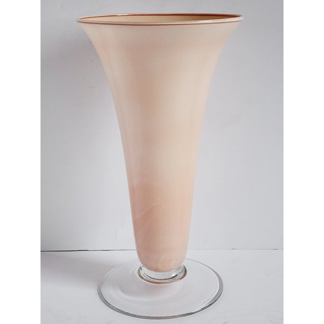 Italian Vintage Cenedese Vetri Murano Glass Nude Pink Vase For Sale - Image 3 of 9