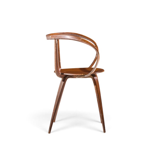 Brown George Nelson for Herman Miller Model 5890 Mid Century Pretzel Dining Chair For Sale - Image 8 of 9