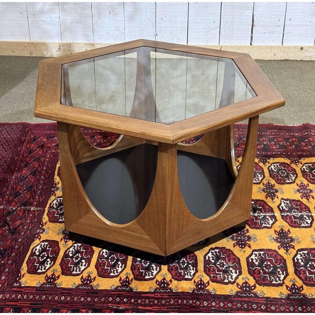 Octagonal Side Table in Teak with Glass Top from G-Plan, 1970s For Sale - Image 10 of 10