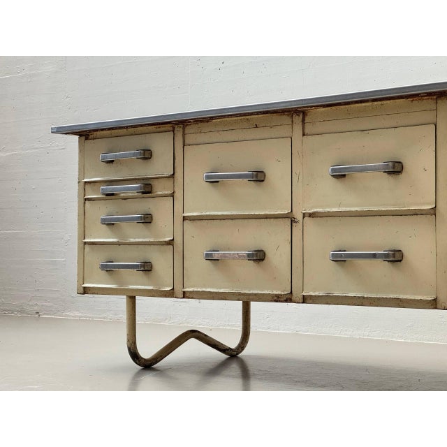 1950s Industrial Sideboard with Stainless Steel Top, 1950s For Sale - Image 5 of 16