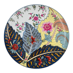 Vintage Tobacco Leaf 10" Plate Gold Trim by Seymour Mann