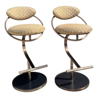 Vintage Design Institute of America Sculptural Barstools, Pair For Sale