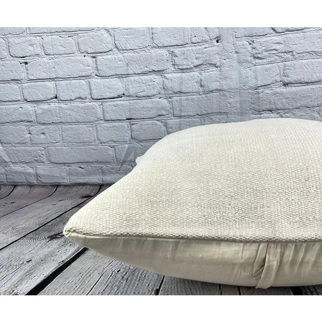 20 x 20 Hemp Pillow Turkish Cushion Natural Grayish White Pillow Cushion Cover For Sale - Image 4 of 4