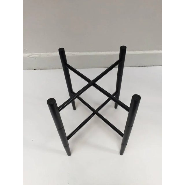 Mid 20th Century Vintage Folding Black Wooden Tray Table Stand For Sale - Image 5 of 9