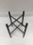 Mid 20th Century Vintage Folding Black Wooden Tray Table Stand For Sale - Image 5 of 9