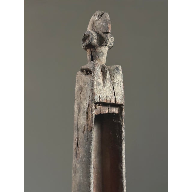 Antique Burkina Faso African Hand Carved Anthropomorphic Trough Sculpture on Custom Stand For Sale In Philadelphia - Image 6 of 11