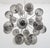 Italian sputnik chandelier with 24 smoky Murano glass globes carefully hand blown with bubbles inside the glass using...