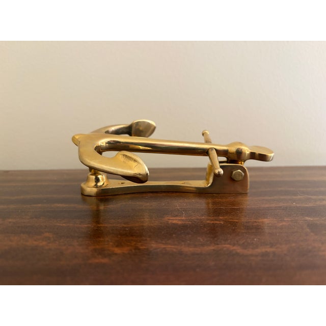 Late-20th Century Nautical Cast Brass Anchor Door Knocker For Sale - Image 4 of 5