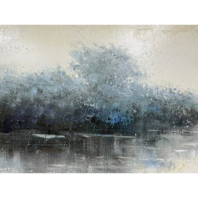 Atmospheric Abstract Water Scene - Large Square Canvas For Sale In Atlanta - Image 6 of 10