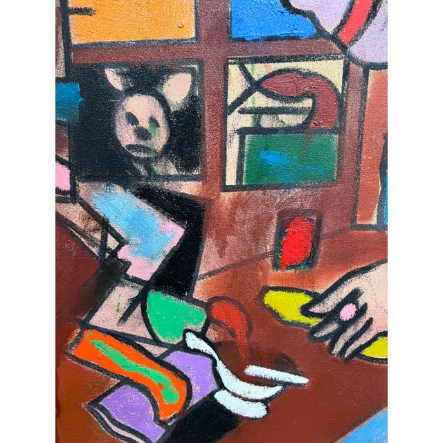 Circa 1993-95 Richard Merkin "The Archivist" Oil on Canvas Art Work, Signed For Sale - Image 9 of 12