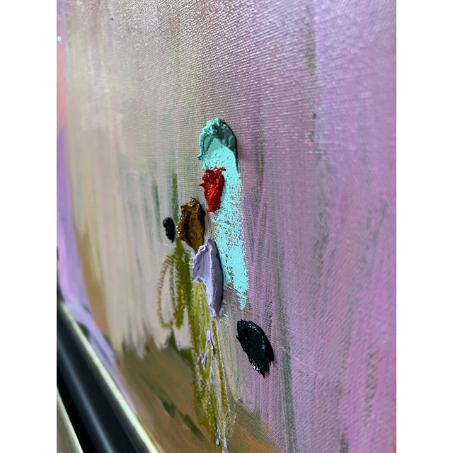 Paint Pink Abstract Oil Painting by Piper Bridwell “Cherry on Top” For Sale - Image 7 of 7