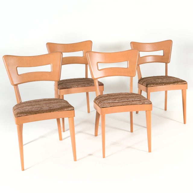 Champagne 1950s Heywood Wakefield Drop Leaf Dining Table & Four Chairs - Set of 5 For Sale - Image 8 of 12