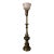Vintage Rembrandt Hollywood Regency Torchiere Lamp in Olive Green & Antiqued Brass For Sale