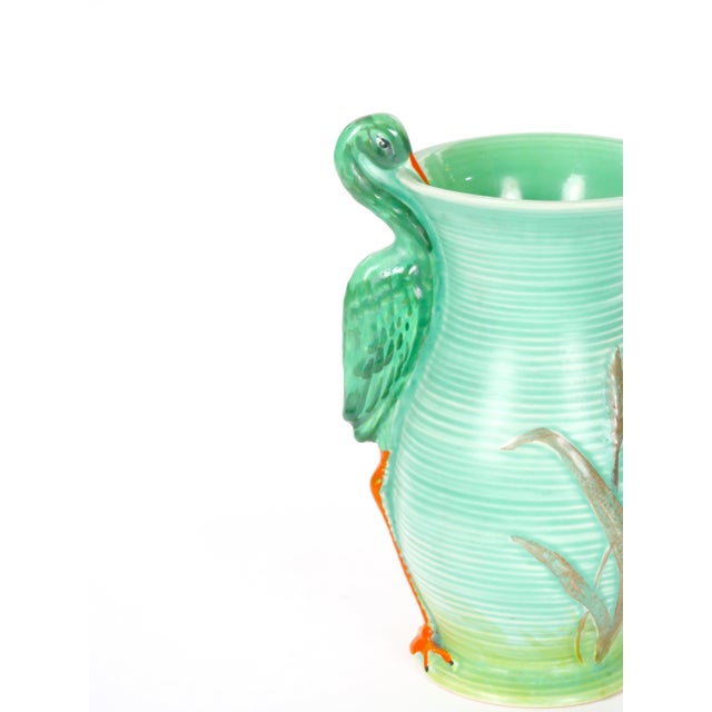 Mid-20th Century Burleigh Ware England Green Ceramic Heron Pitcher For Sale - Image 9 of 12