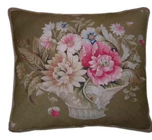Circa 1860 Antique French Aubusson Tapestry Pillow