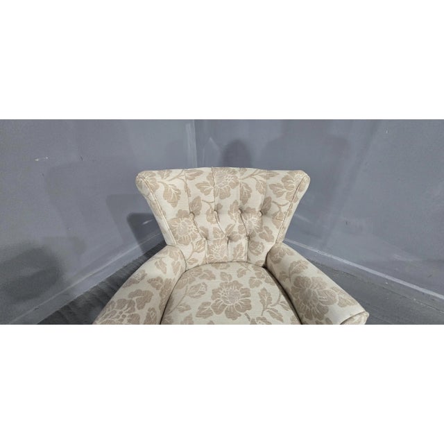 Linen Boudoir Chair, 1970s For Sale - Image 4 of 7