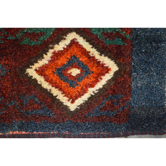 Vintage Uzbek Julkyr Tribal Hand Knotted Organic Wool Fine Weave Rug,3'3"x7'5" For Sale - Image 4 of 5