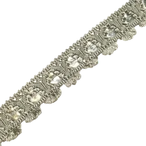 1980s Pearl Gray Braid From Italy (T-151 - E-2236)