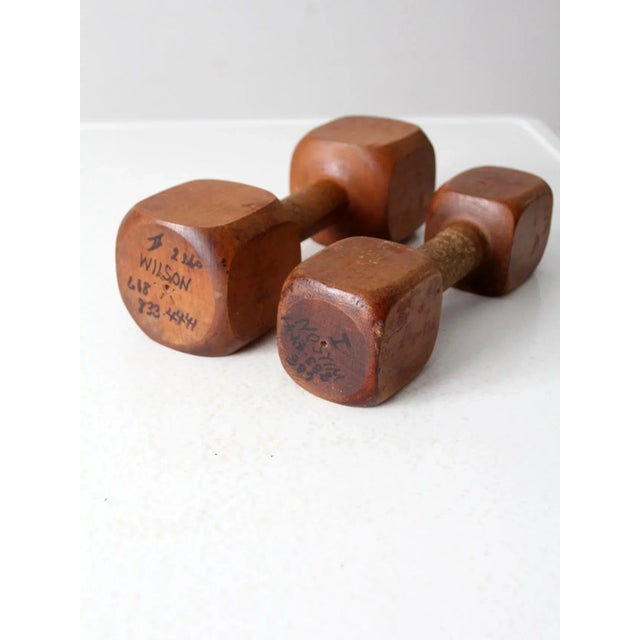 Vintage Wooden Hand Weights Chairish