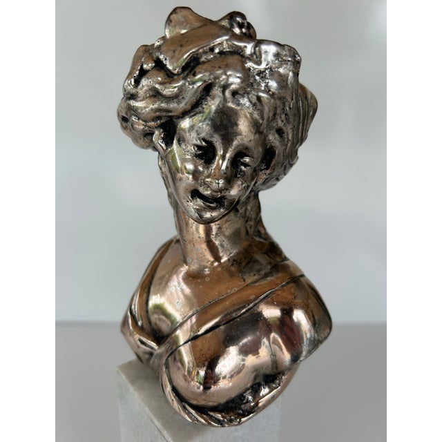 Art Nouveau Antique Art Nouveau Bust After Louis Valentin Elias Robert's "Bacchante" For Sale - Image 3 of 11