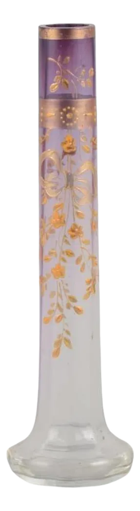 Bohemia Art Glass Vase with Tall and Narrow-Neck by Moser Karlsbad, 1920s
