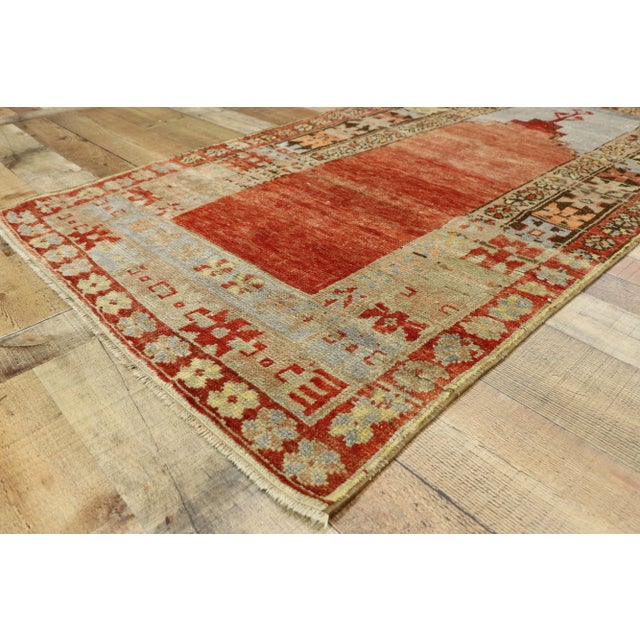 Vintage Turkish Oushak Prayer Rug - 3′2″ × 6′2″ For Sale In Dallas - Image 6 of 10