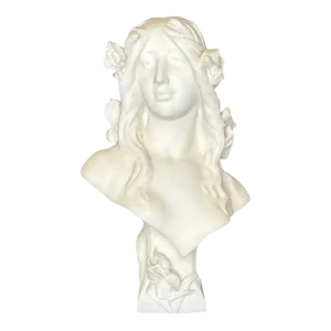 Late 19th Century French Art Nouveau Period Marble Bust of Female Beauty