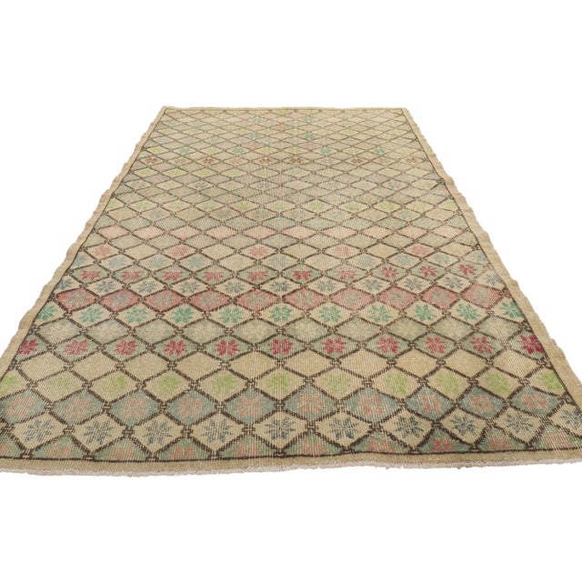 Modern Vintage Turkish Sivas Rug - 04'00 x 07'07 For Sale - Image 3 of 10