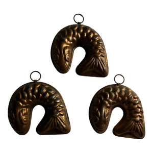 Vintage Copper Fish Molds- Set of 3