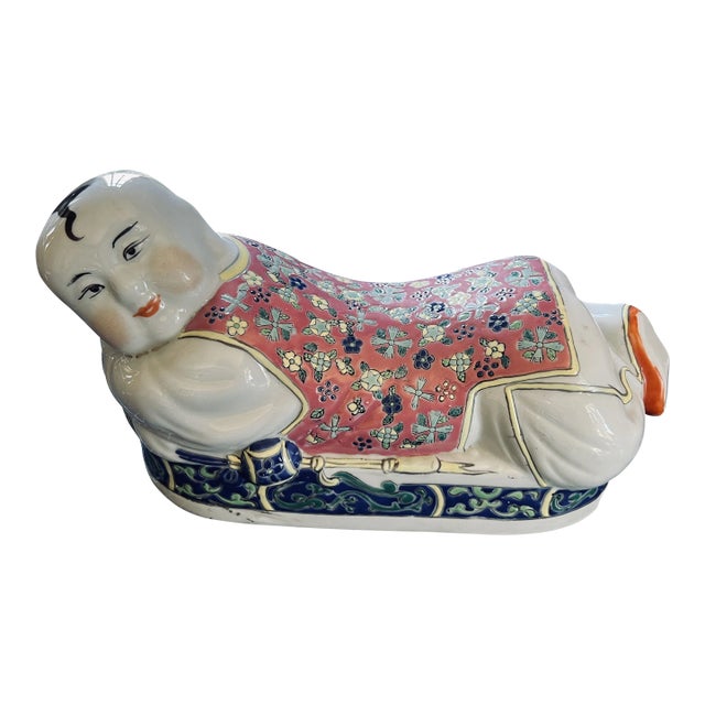 Vintage Porcelain Japanese Takmakura Geisha Girl Neck Rest For Sale