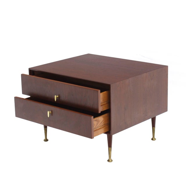 Mid 20th Century Edmond J. Spence Large Square Two Drawer Cabinet End Table Nightstand Stand For Sale - Image 5 of 8