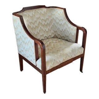 Antique French Regency Bergere Chair With Inlaid Brass Banding For Sale